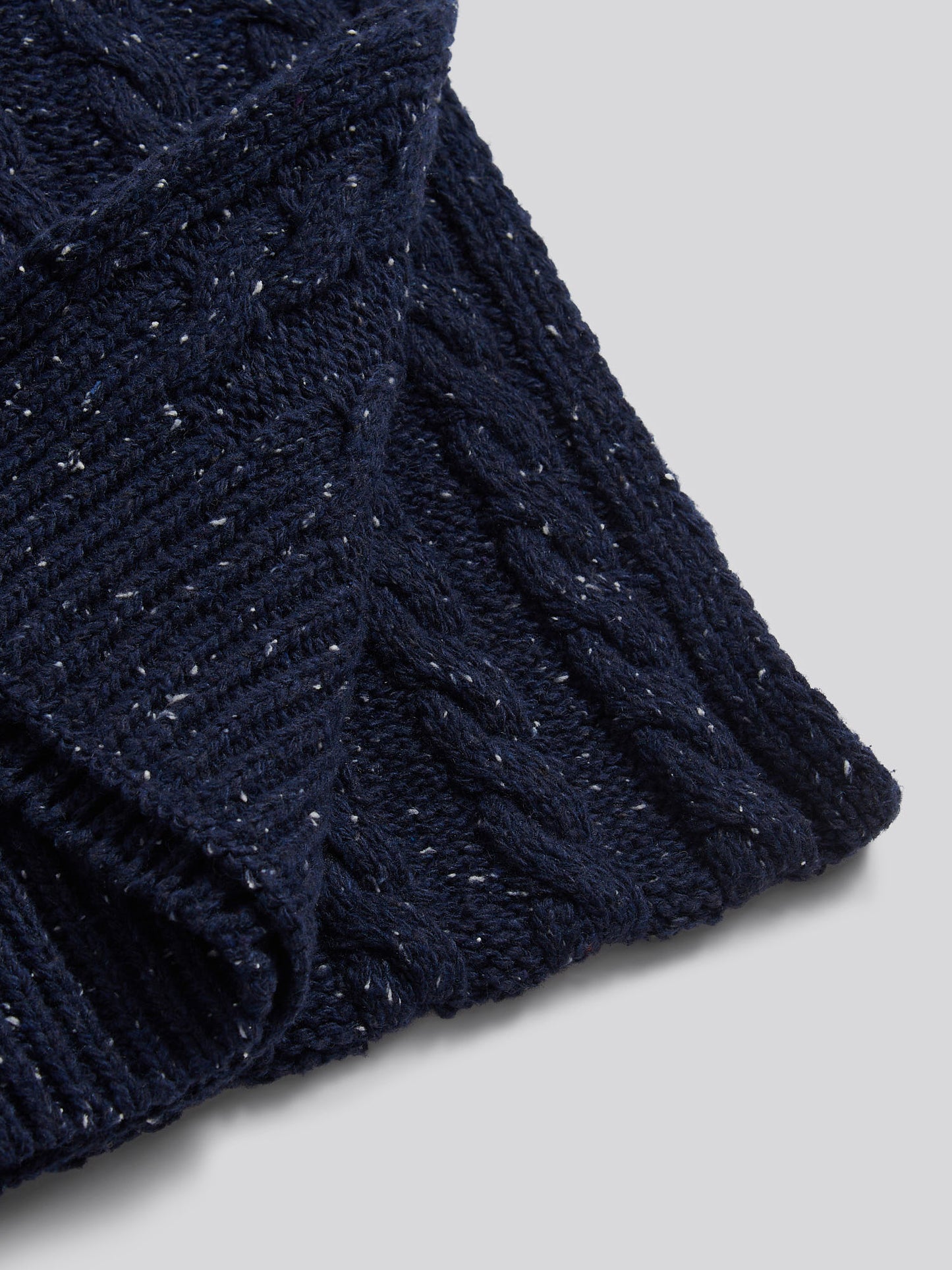 Mens Cable Knit Scarf in Dark Sapphire Navy