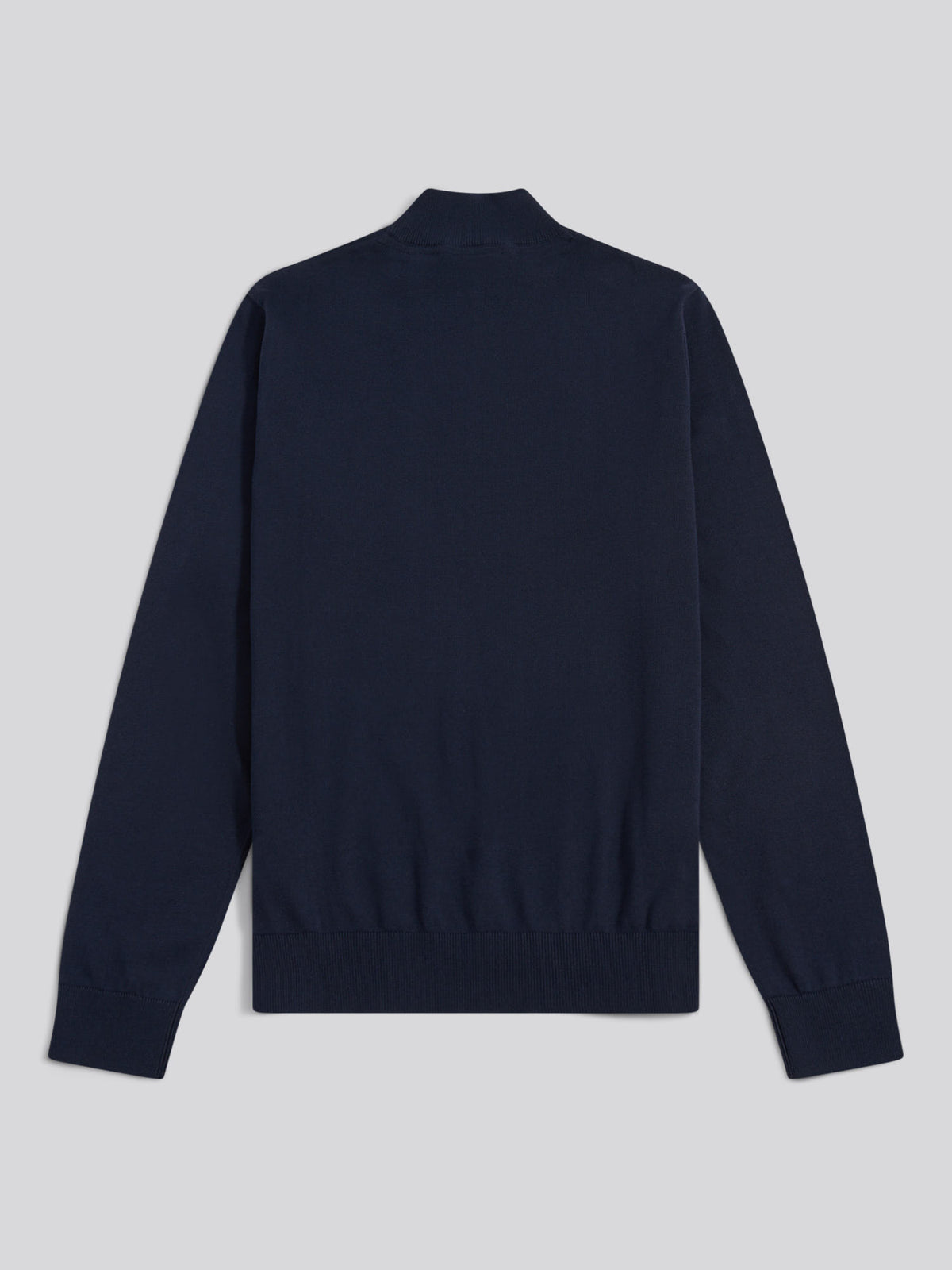 Mens Cotton Quarter Zip Funnel Jumper Dark Sapphire Navy / Haute Red DHM