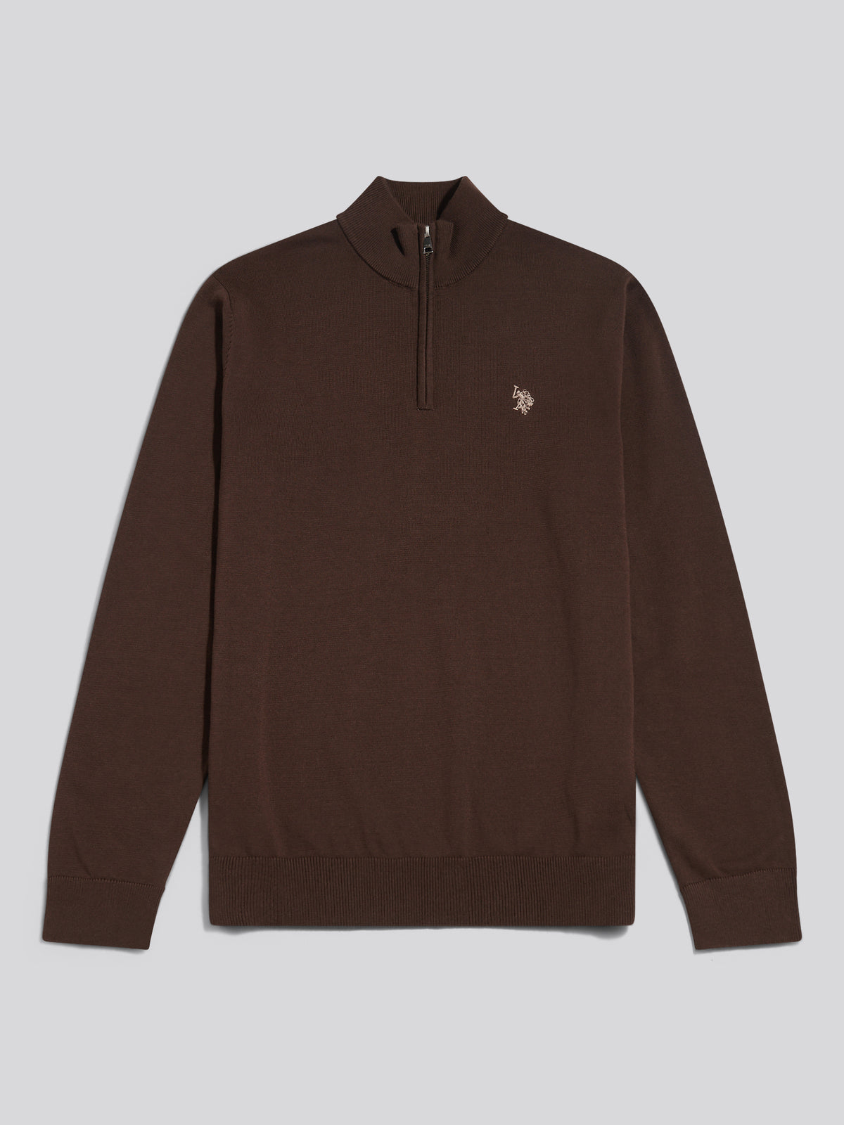 Mens Cotton Quarter Zip Funnel Jumper Bracken