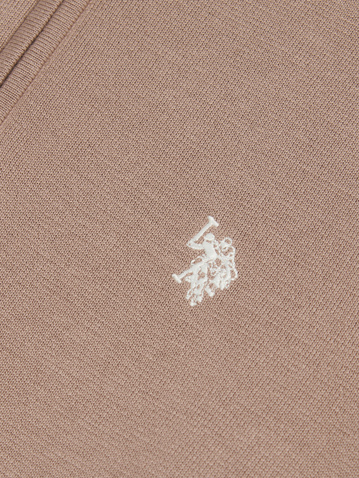 Mens Cotton Quarter Zip Funnel Jumper Cinder