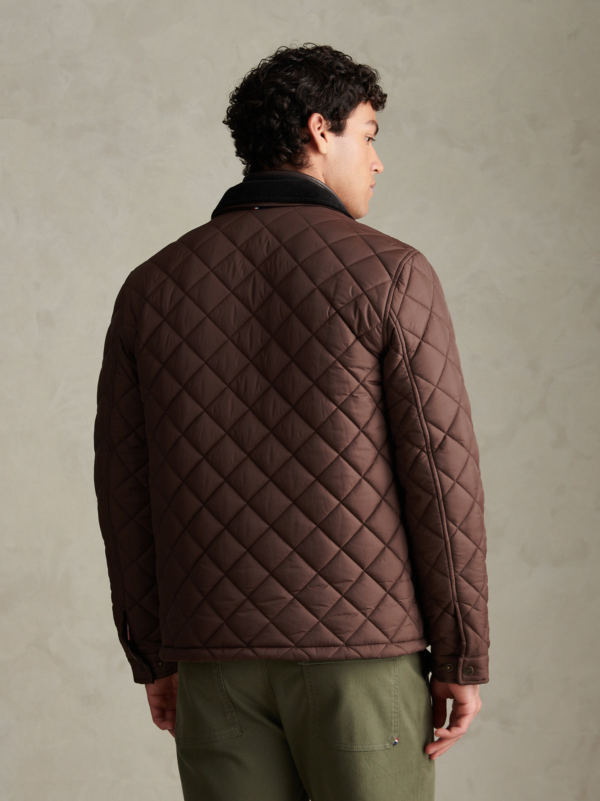 Mens Diamond Quilt Padded Collared Jacket Bracken