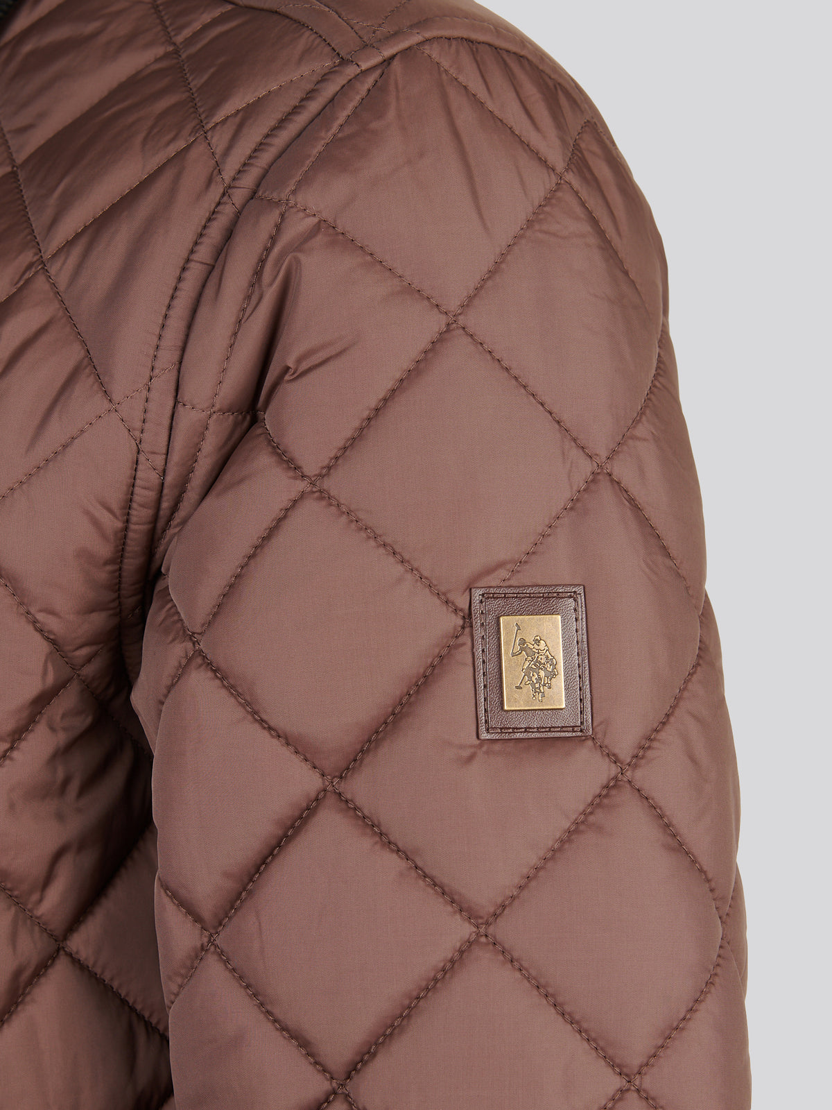 Mens Diamond Quilt Padded Collared Jacket Bracken