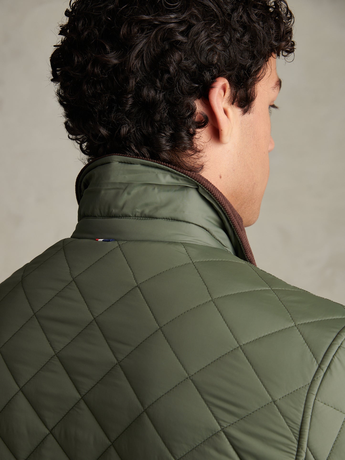 Mens Diamond Quilt Padded Collared Jacket Beetle