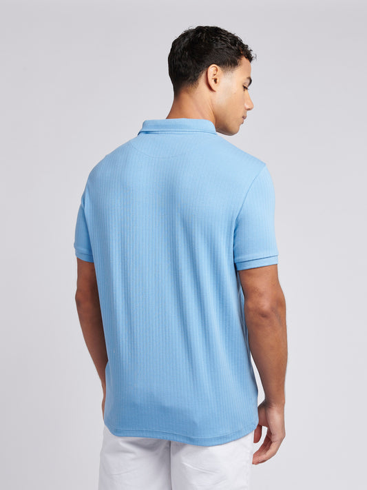 Mens Double Horsemen Rib Polo Shirt in Allure