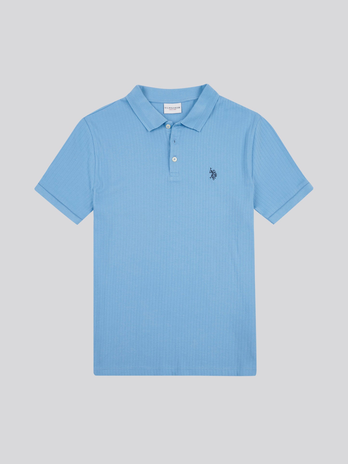 Mens Double Horsemen Rib Polo Shirt in Allure