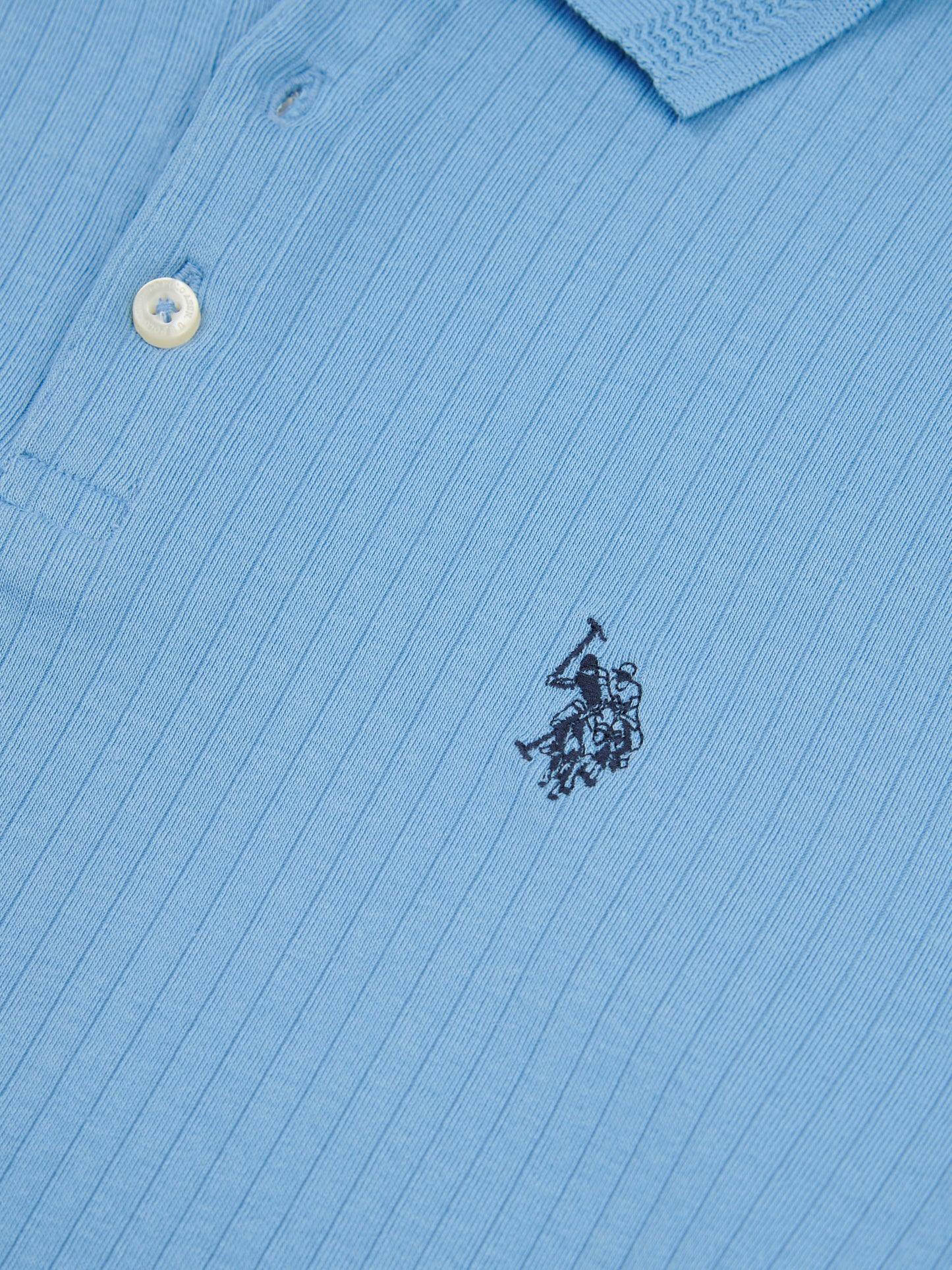 Mens Double Horsemen Rib Polo Shirt in Allure