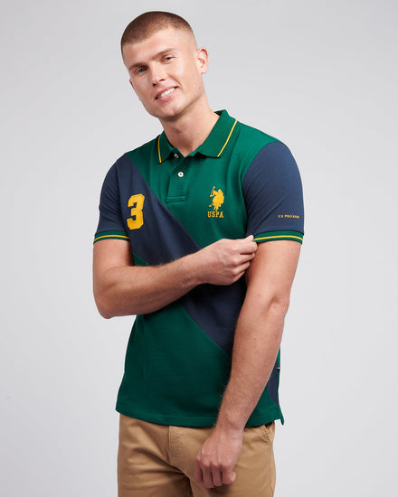 Mens Sash Pique Polo Shirt Rain Forest