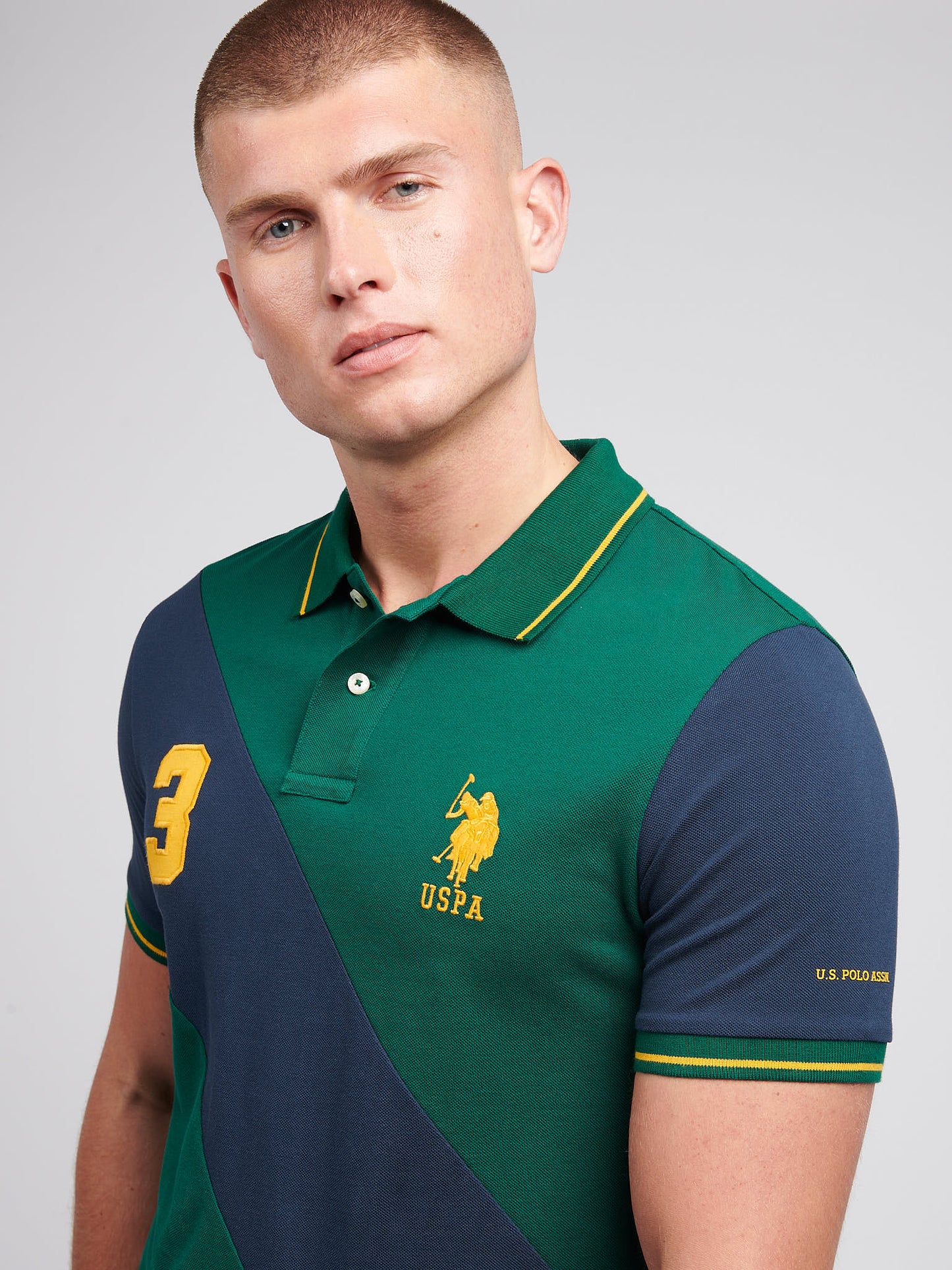 Mens Sash Pique Polo Shirt Rain Forest