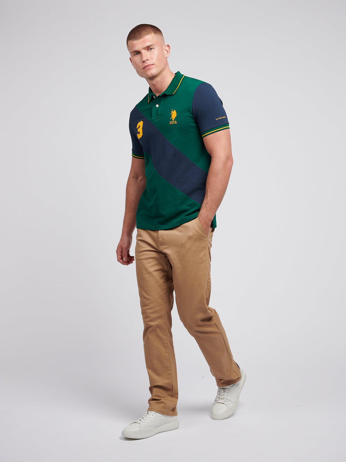 Mens Sash Pique Polo Shirt Rain Forest