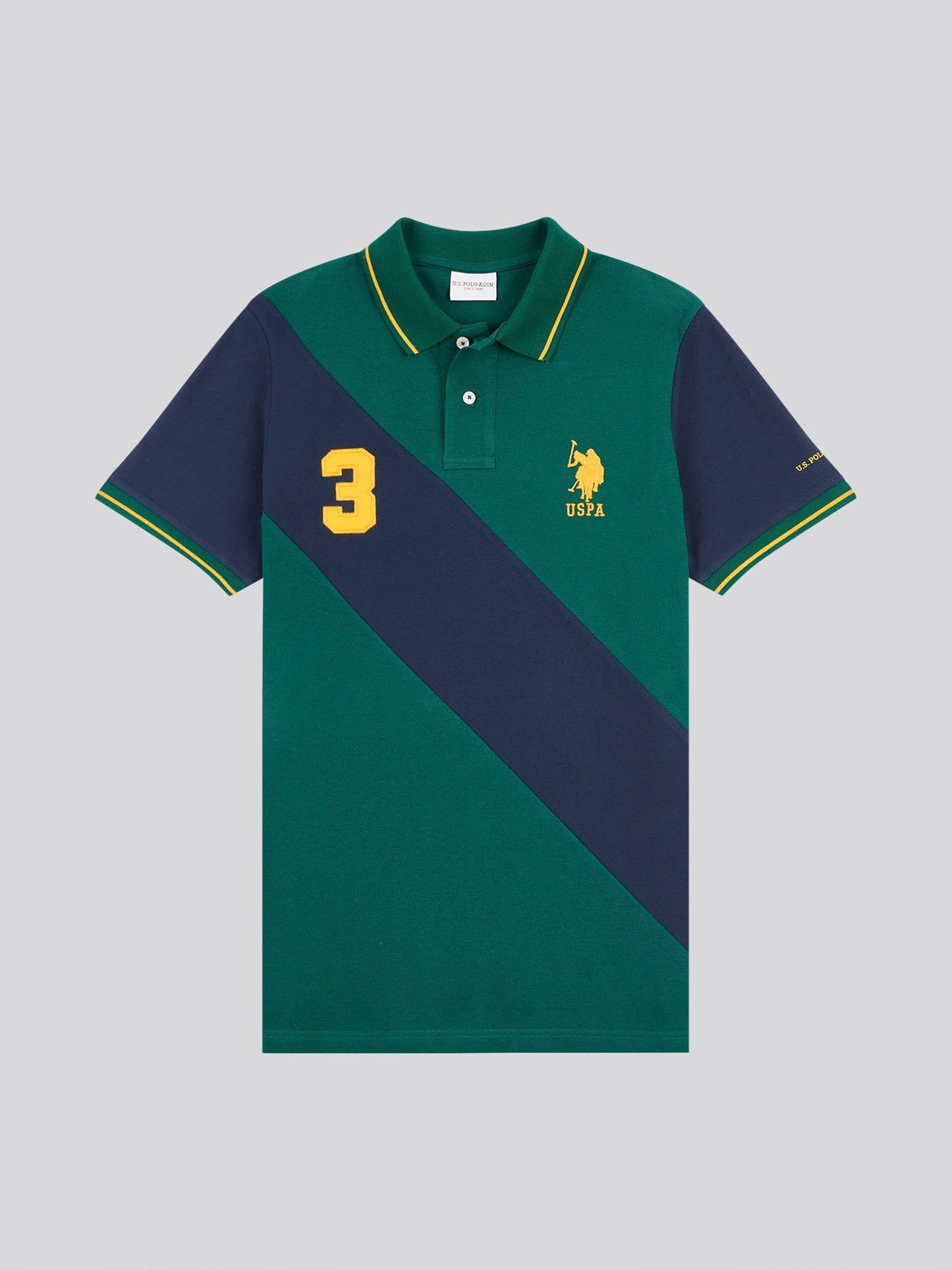 Mens Sash Pique Polo Shirt Rain Forest