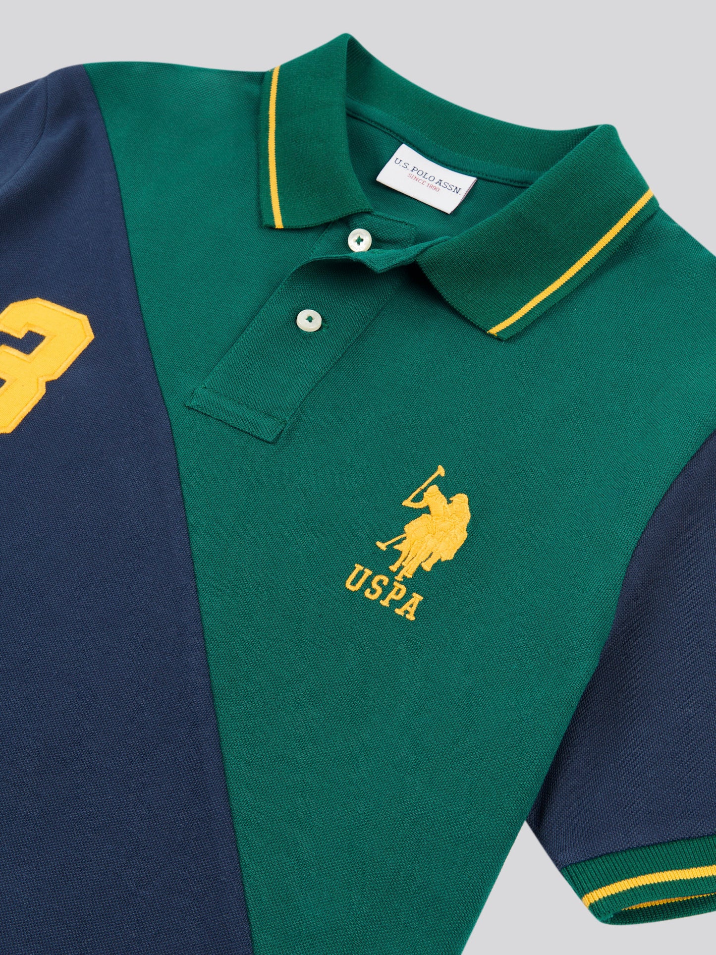 Mens Sash Pique Polo Shirt Rain Forest