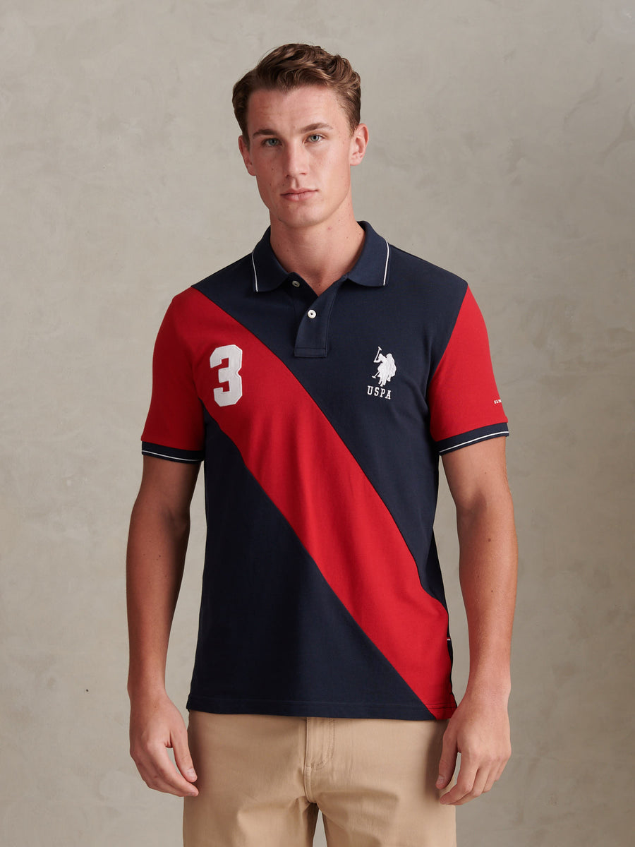 Mens Sash Pique Polo Shirt Dark Sapphire Navy