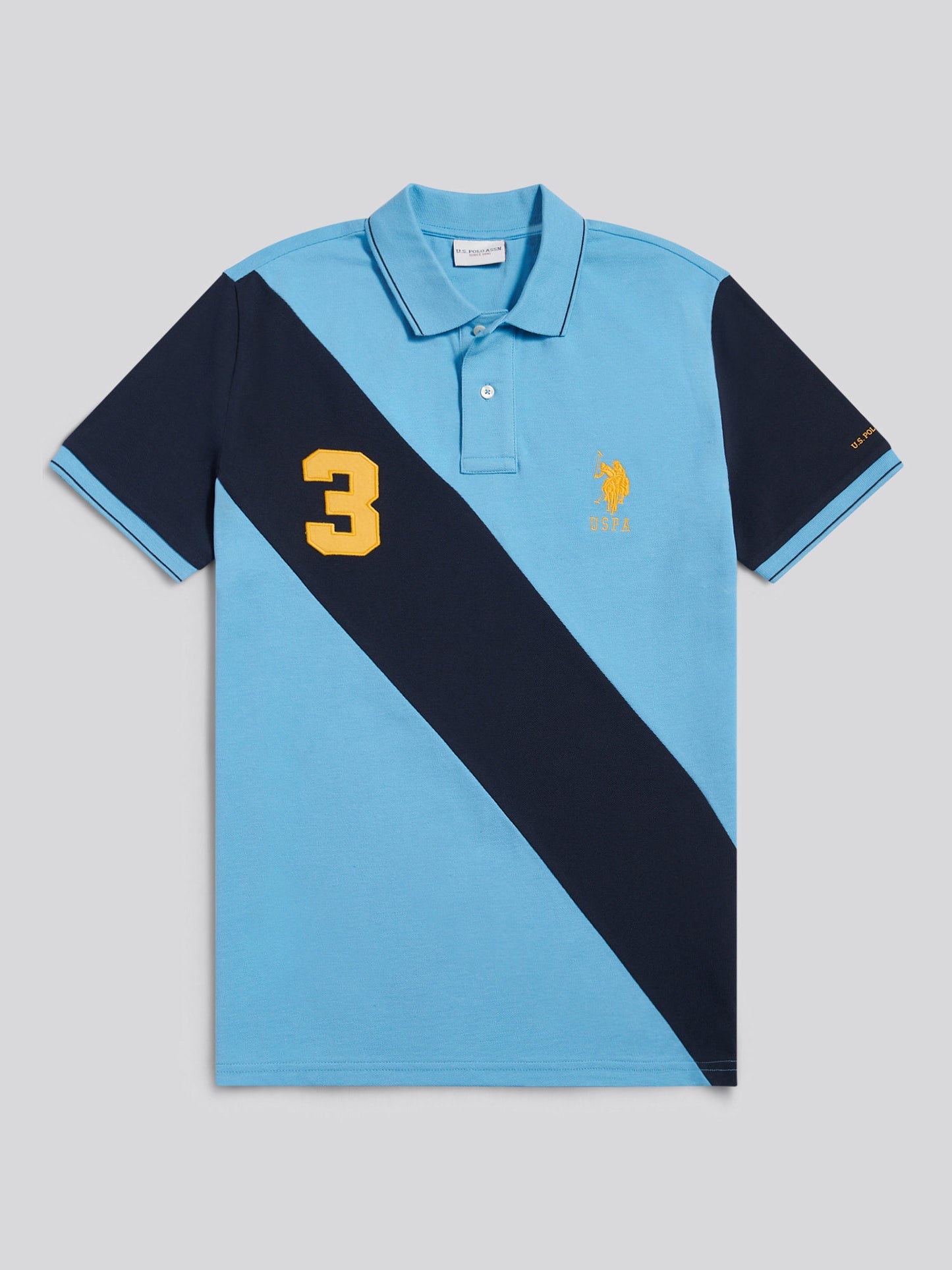 Mens Sash Pique Polo Shirt in Heritage Blue