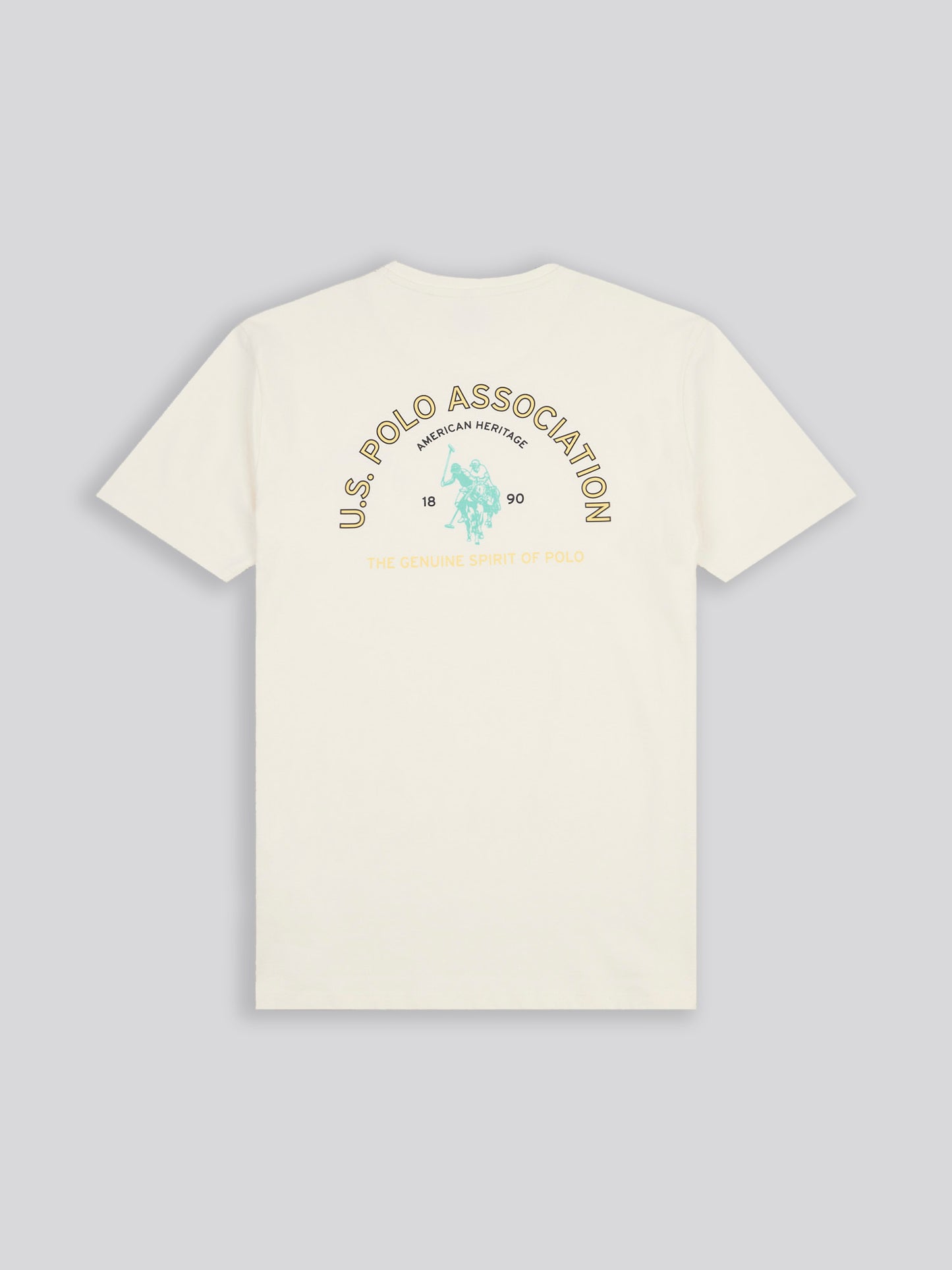 Mens Front/Back Print Graphic T-Shirt in Whisper White