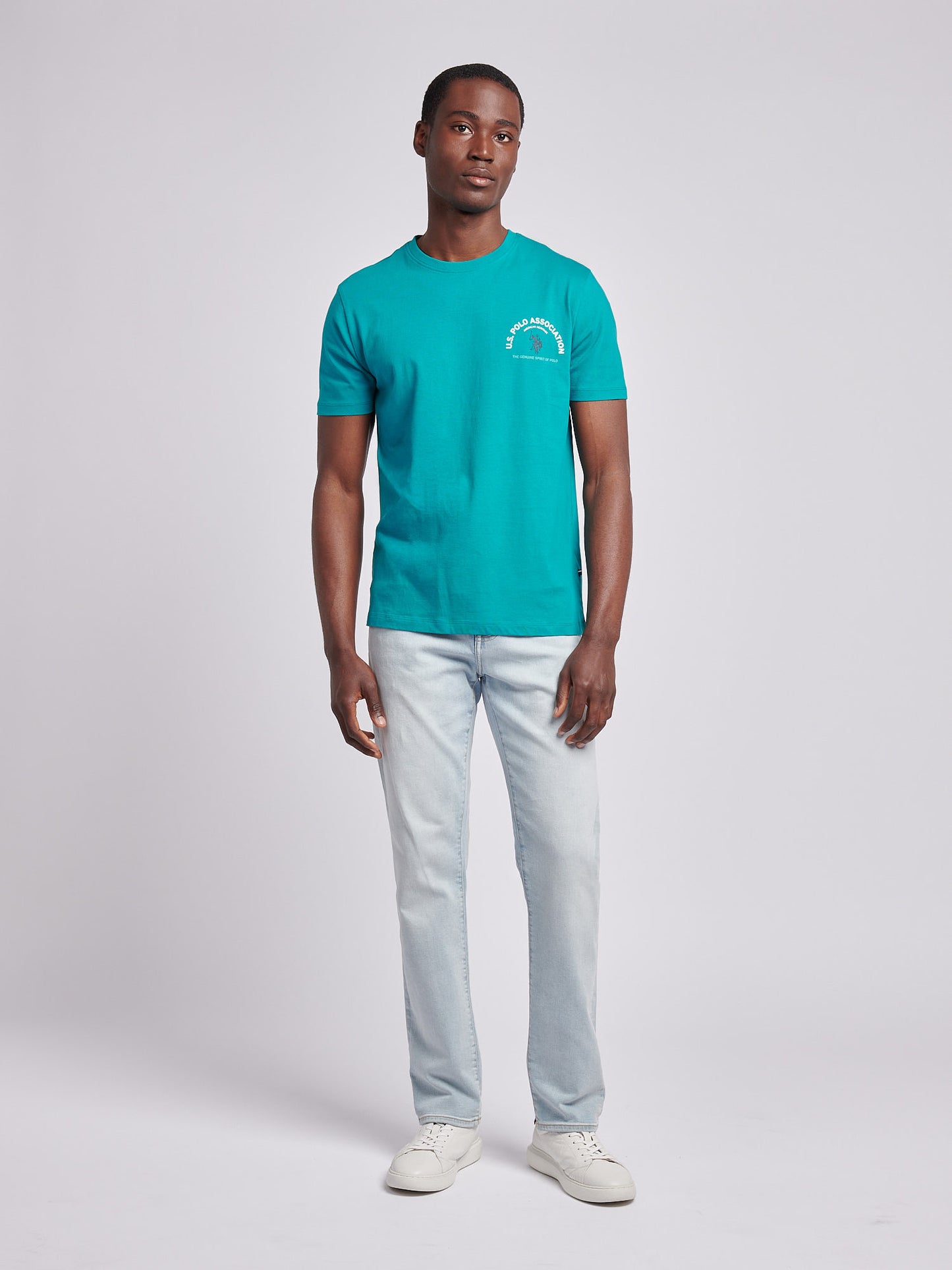 Mens Front/Back Print Graphic T-Shirt in Alexandrite