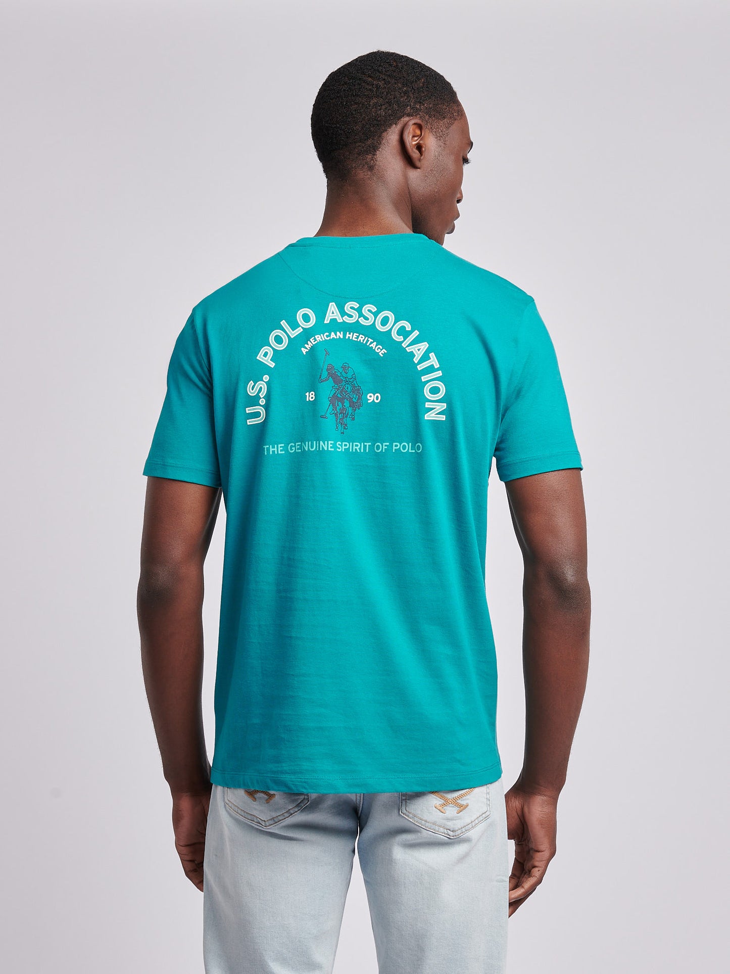 Mens Front/Back Print Graphic T-Shirt in Alexandrite