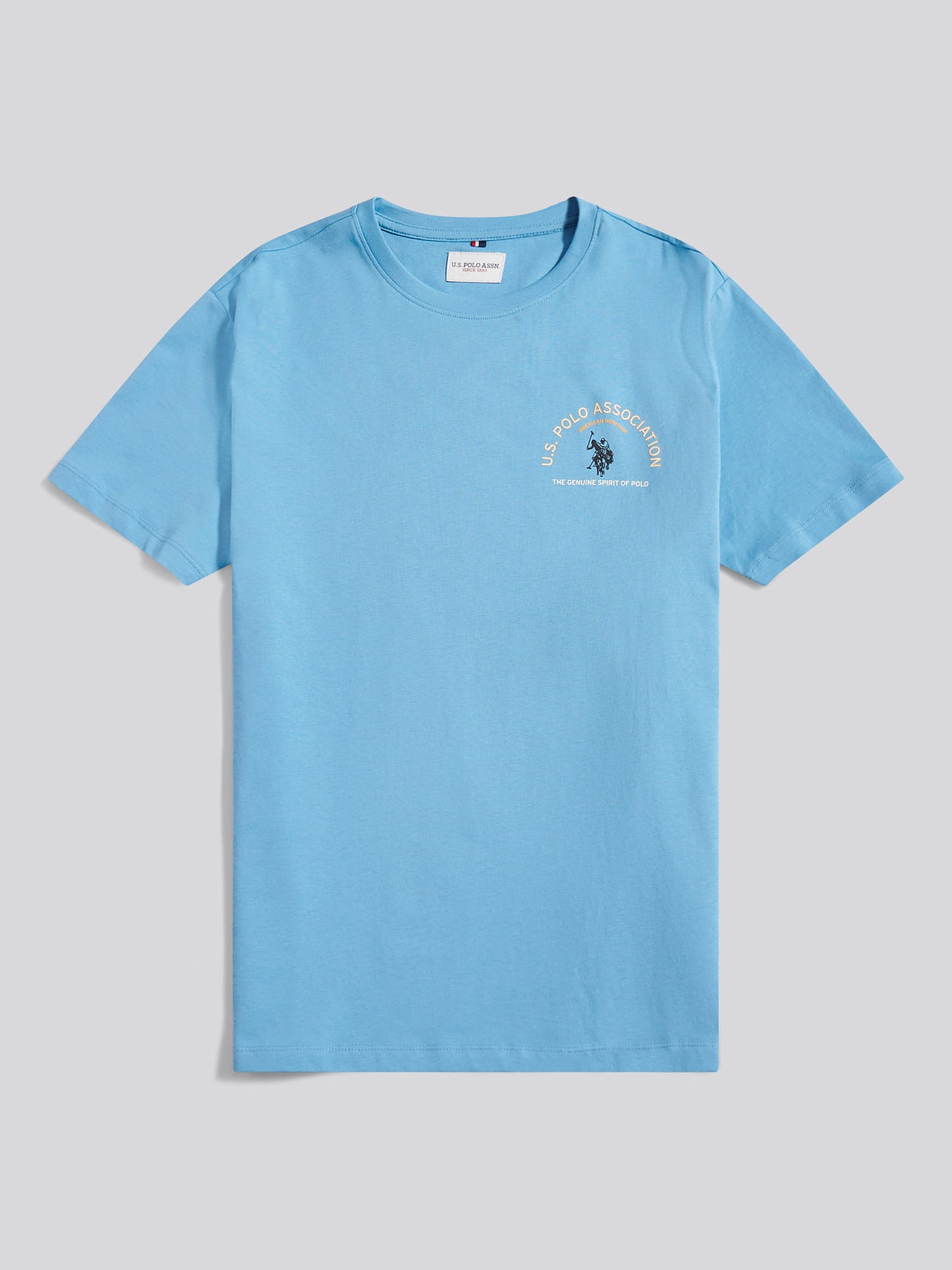 Mens Front/Back Print Graphic T-Shirt in Heritage Blue