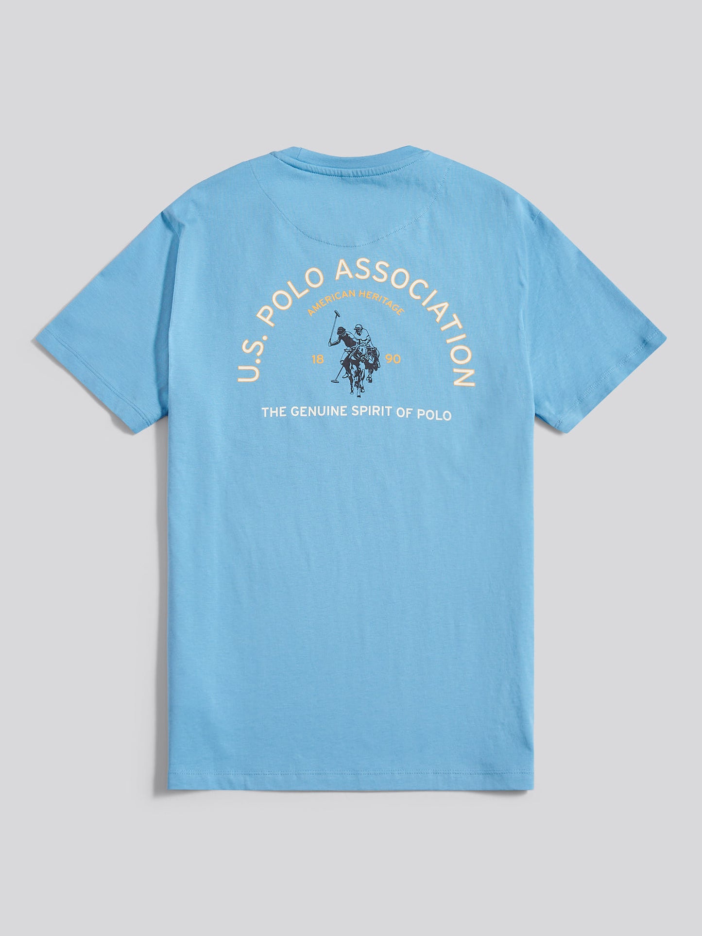 Mens Front/Back Print Graphic T-Shirt in Heritage Blue