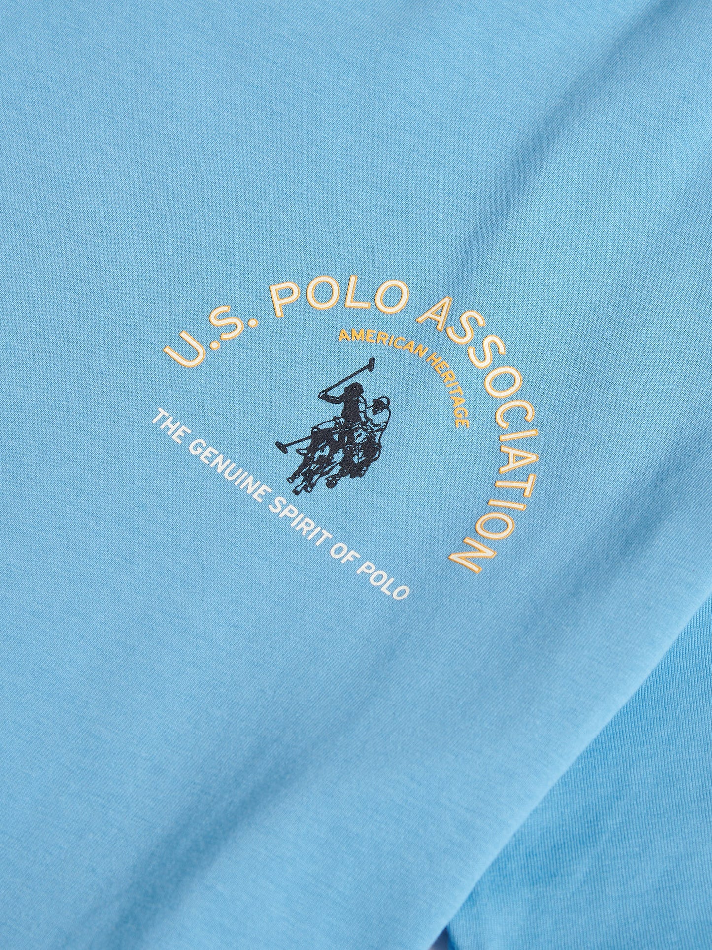 Mens Front/Back Print Graphic T-Shirt in Heritage Blue