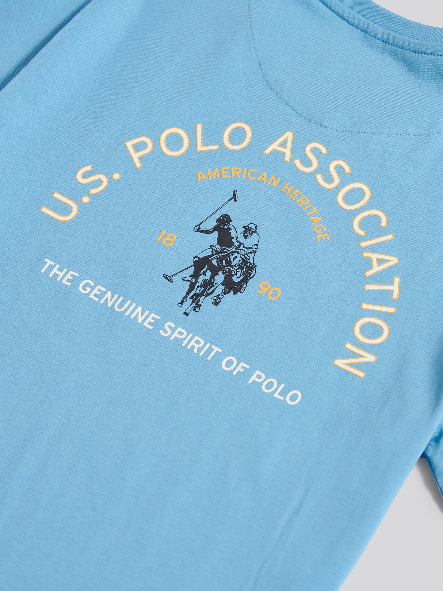 Mens Front/Back Print Graphic T-Shirt in Heritage Blue