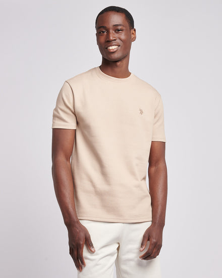 Mens Double Horsemen Twill T-Shirt in Doeskin