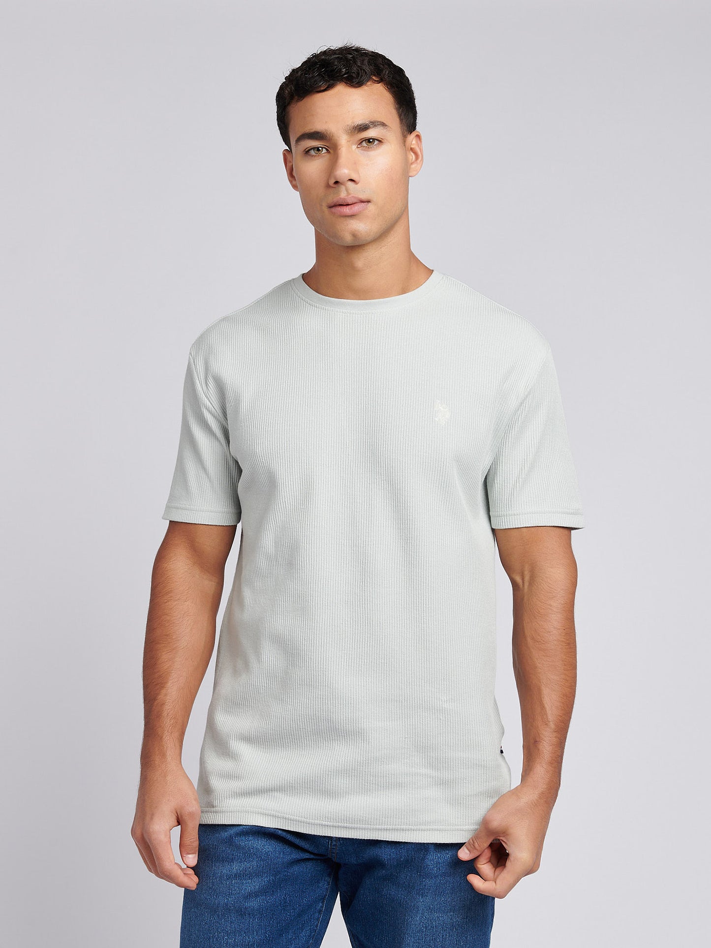 Mens Vertical Texture T-Shirt in Northern Droplet