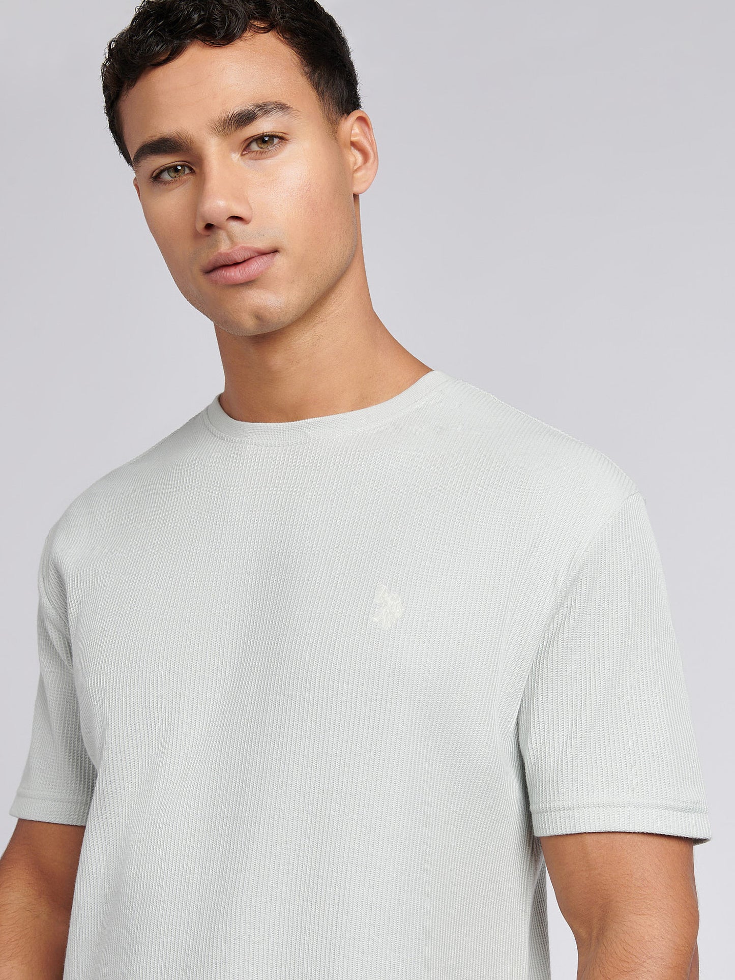 Mens Vertical Texture T-Shirt in Northern Droplet