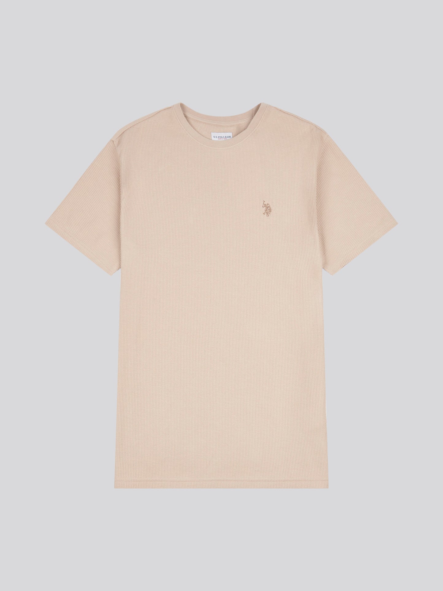 Mens Vertical Texture T-Shirt in Doeskin