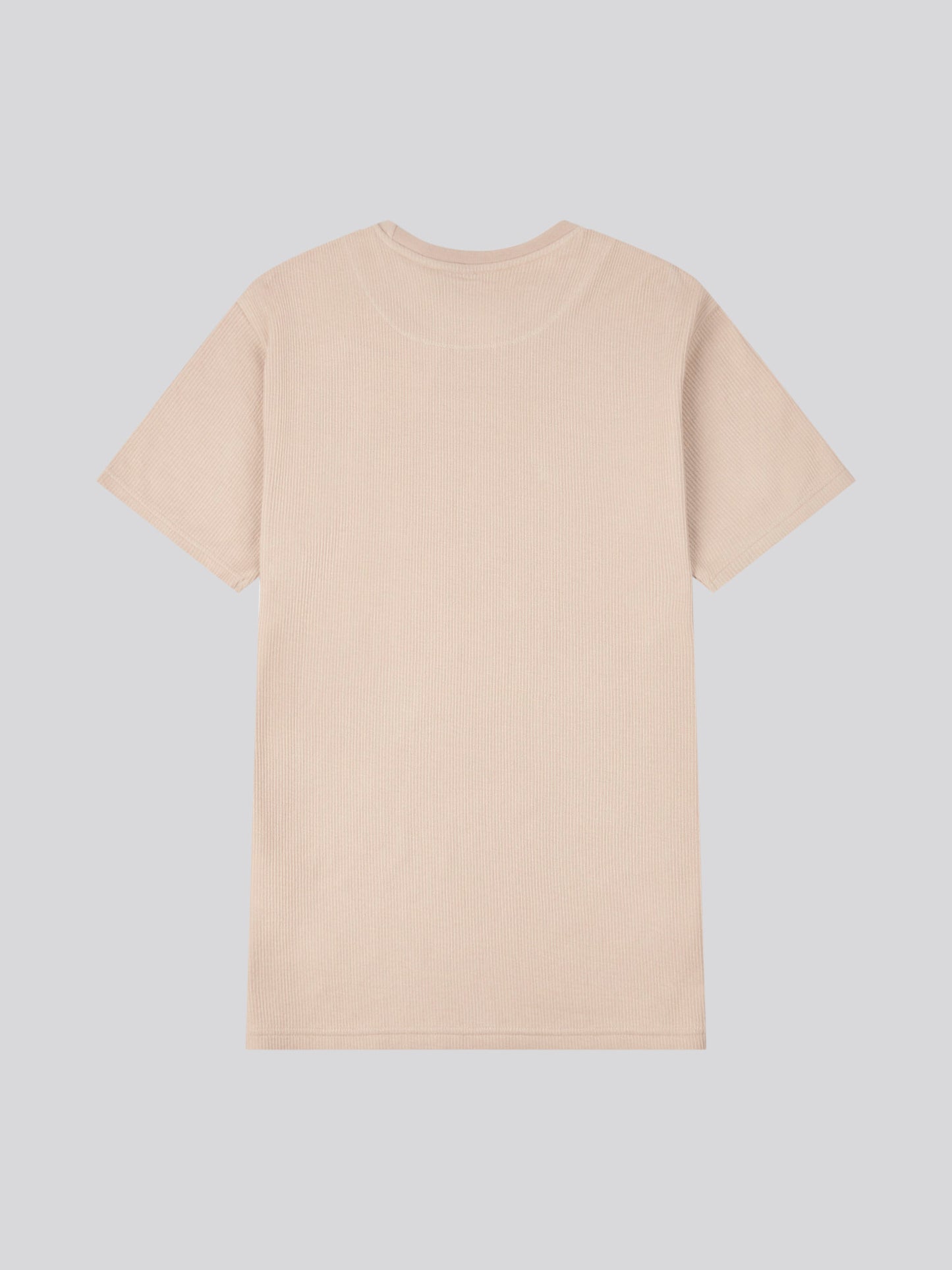 Mens Vertical Texture T-Shirt in Doeskin
