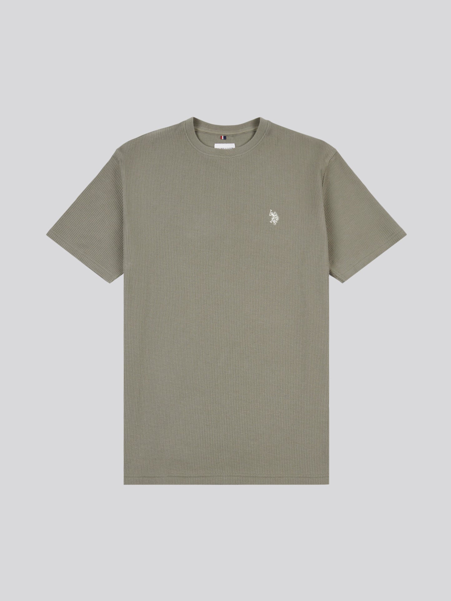 Mens Vertical Texture T-Shirt in Mulled Basil