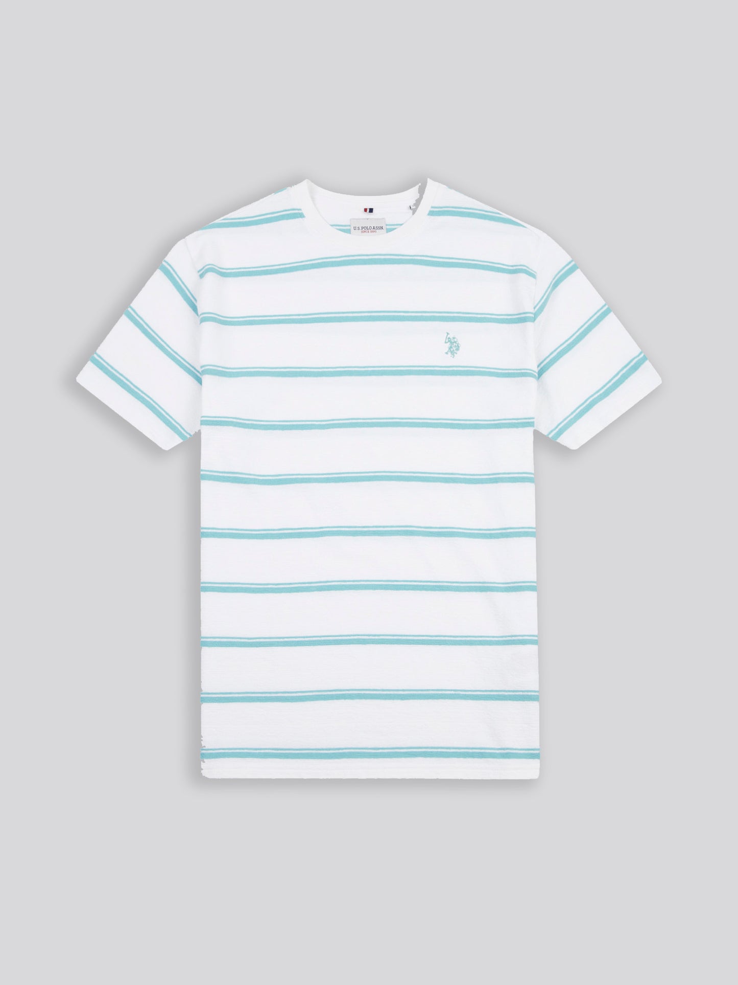 Mens Terry Stripe T-Shirt in Bright White