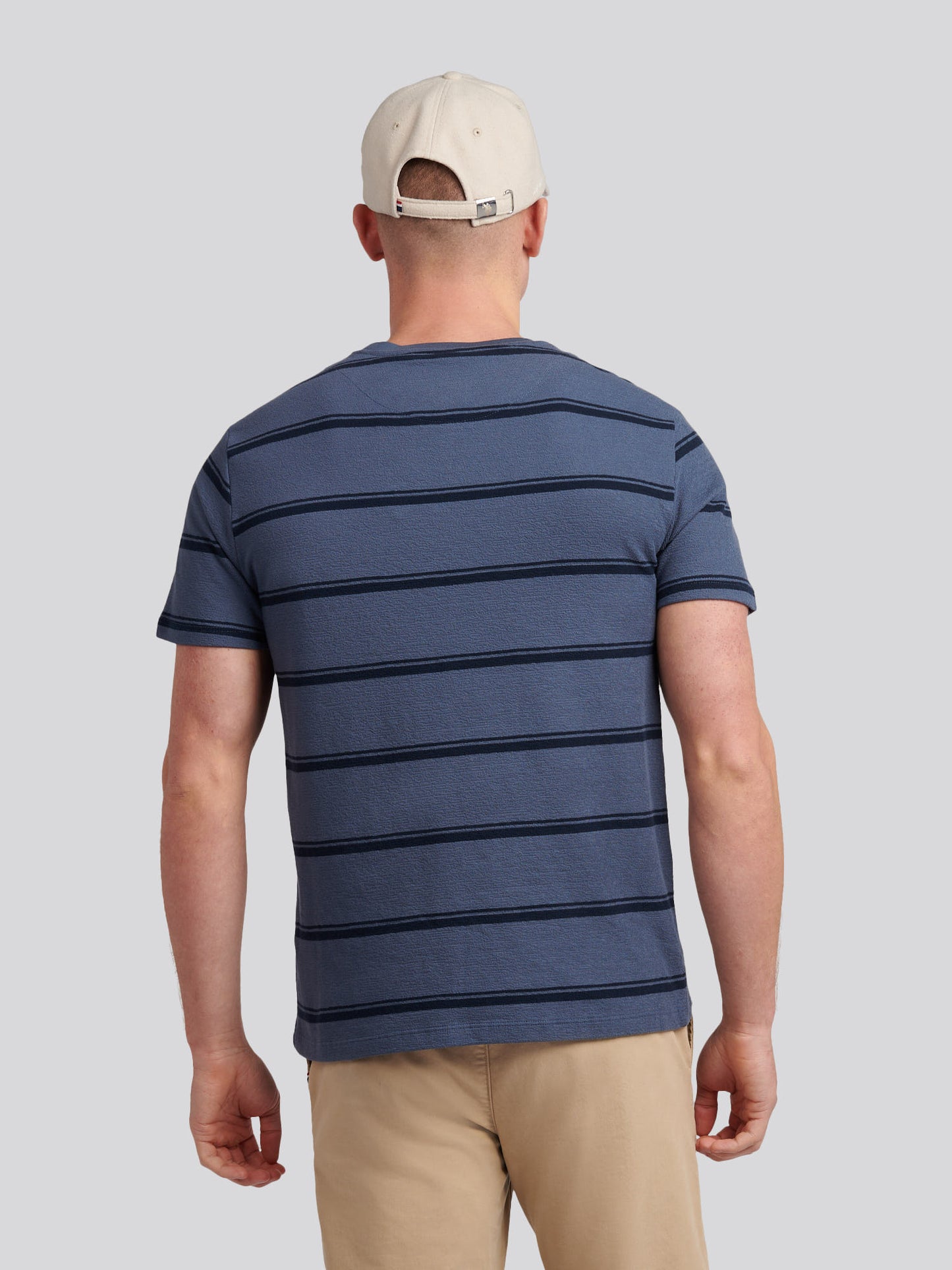Mens Terry Stripe T-Shirt in Vintage Indigo