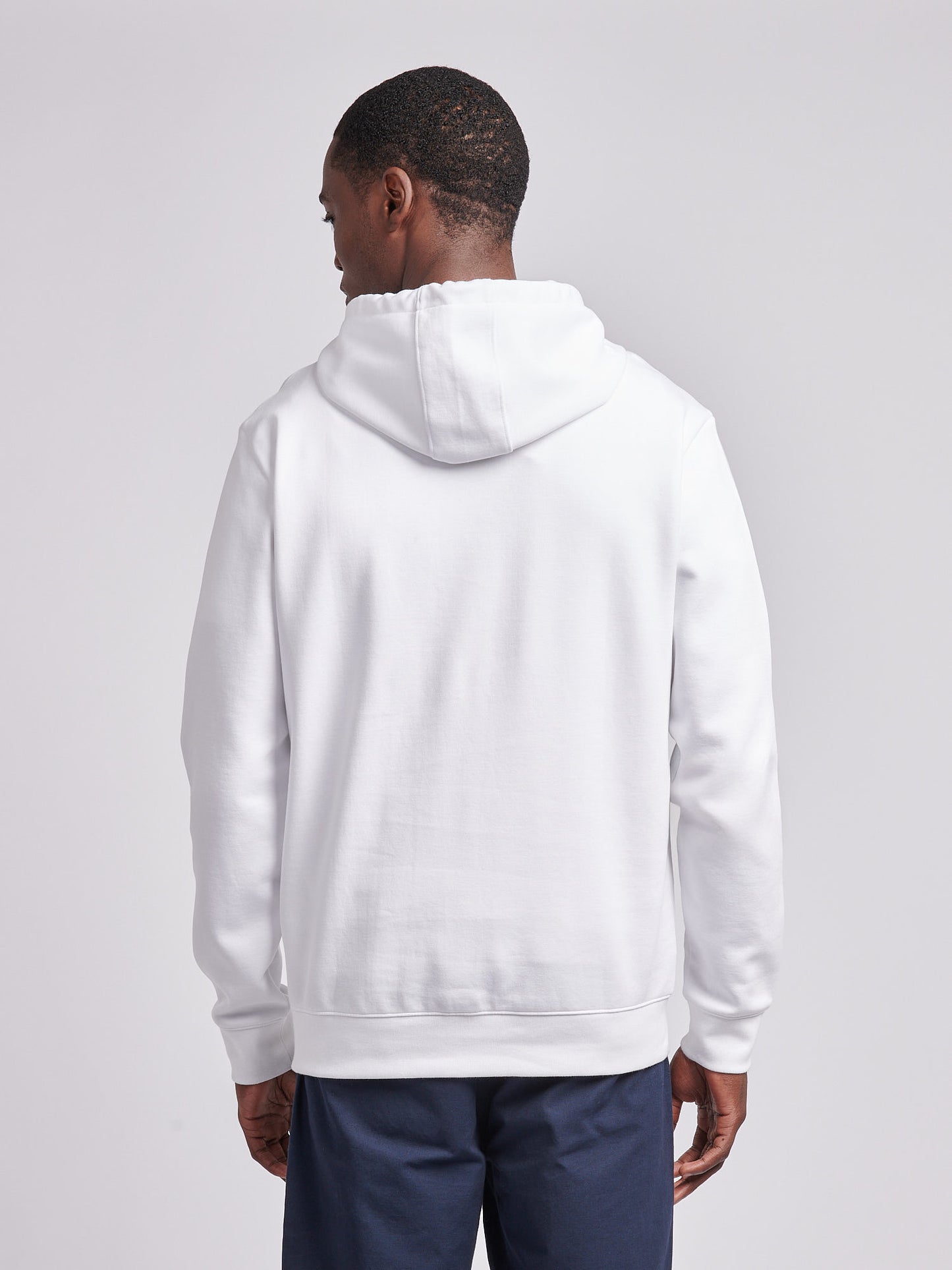 Mens Premium Print Interlock Hoodie in Bright White