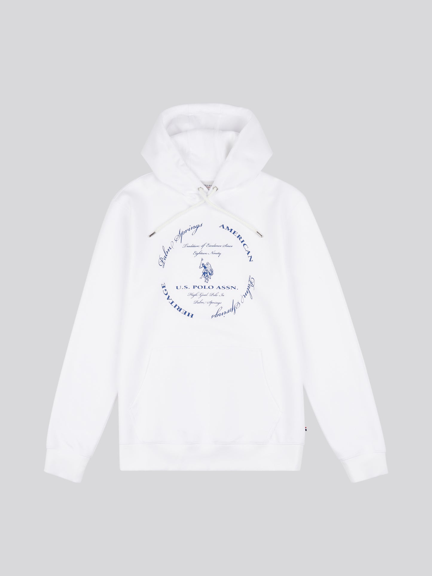 Mens Premium Print Interlock Hoodie in Bright White
