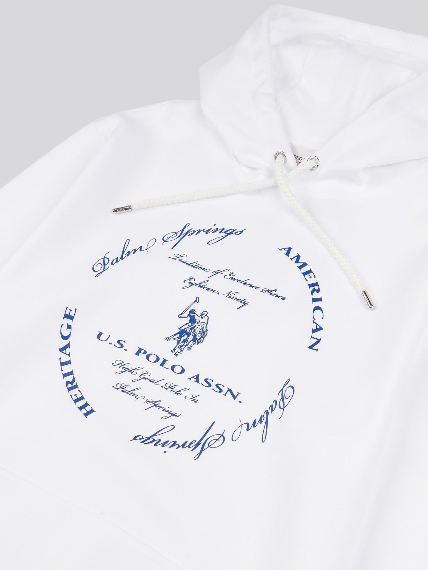 Mens Premium Print Interlock Hoodie in Bright White