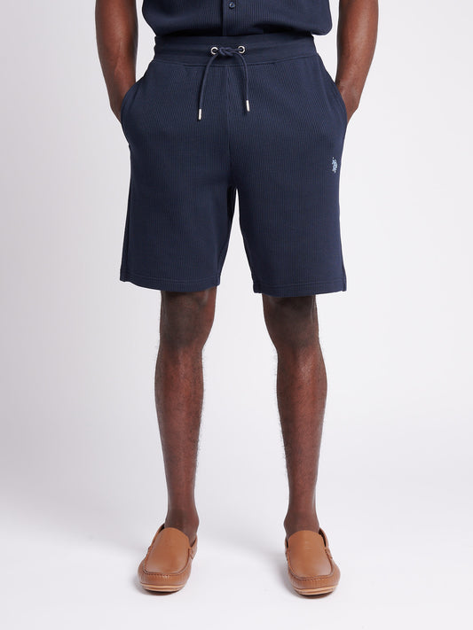 Mens Waffle Texture Short in Dark Sapphire Navy / Moonlight Blue DHM