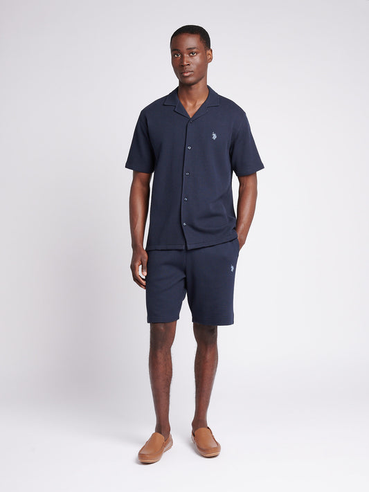 Mens Waffle Texture Short in Dark Sapphire Navy / Moonlight Blue DHM