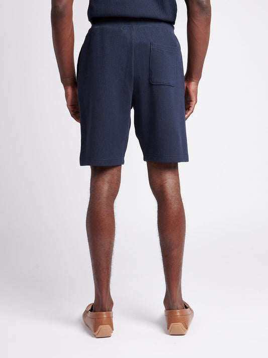 Mens Waffle Texture Short in Dark Sapphire Navy / Moonlight Blue DHM