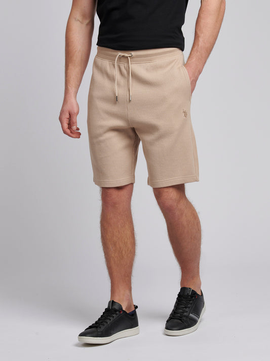 Mens Waffle Texture Short in Doeskin