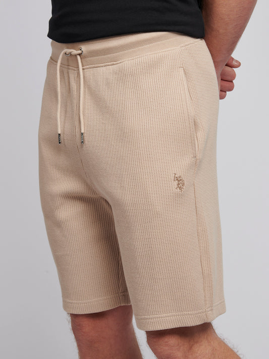 Mens Waffle Texture Short in Doeskin