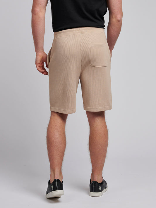Mens Waffle Texture Short in Doeskin