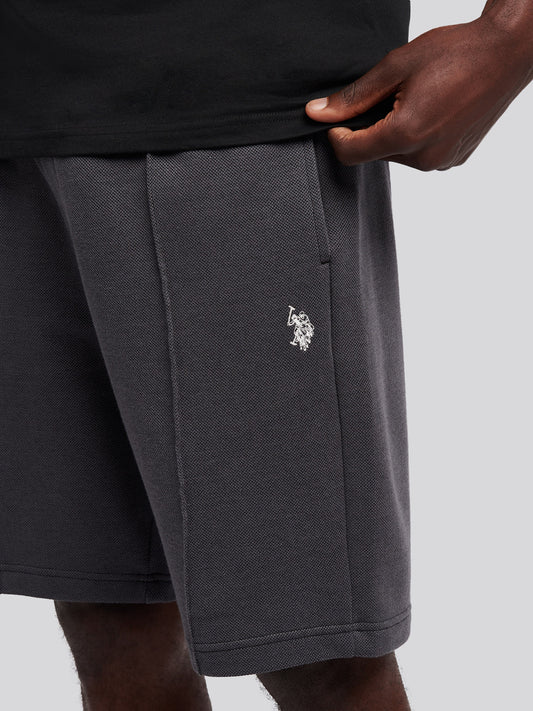 Mens Smart Two Tone Pleat Short in Black