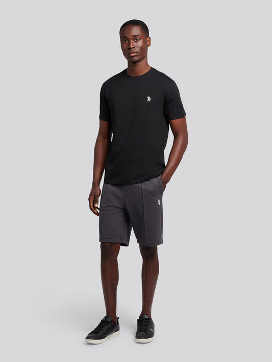 Mens Smart Two Tone Pleat Short in Black