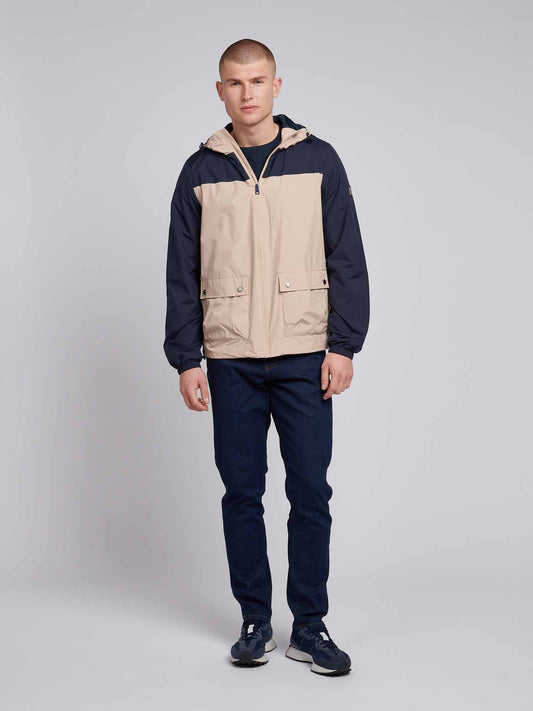 Mens Panelled Windbreaker Jacket in Doeskin