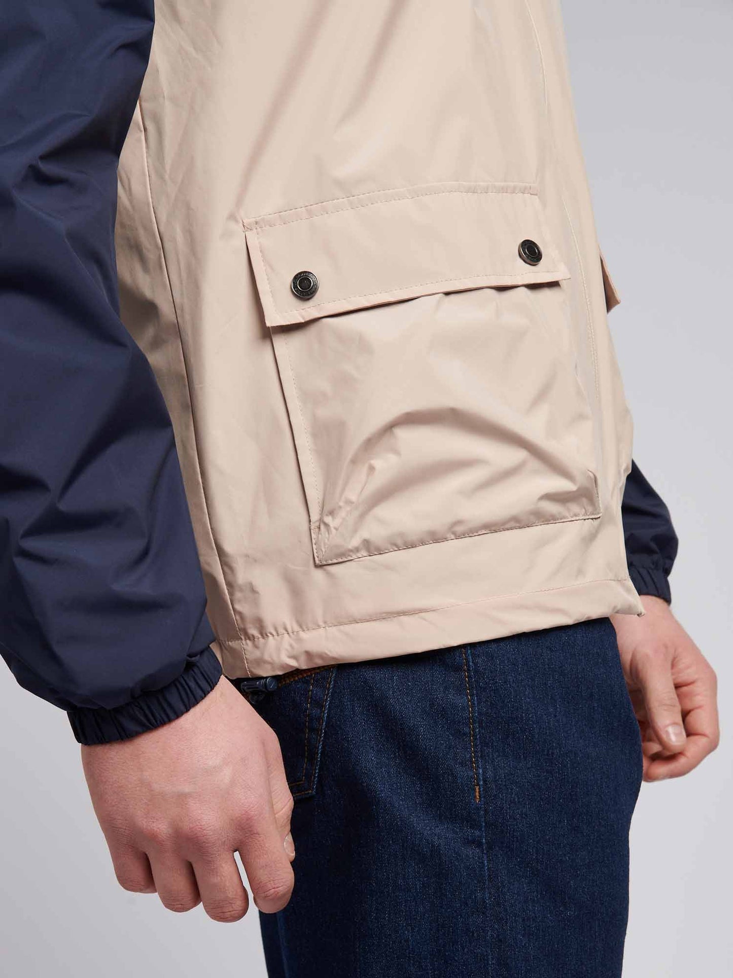 Mens Panelled Windbreaker Jacket in Doeskin