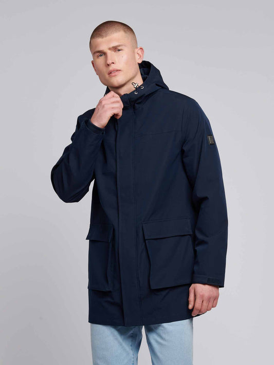 Mens Technical Summer Rain Mac in Dark Sapphire Navy