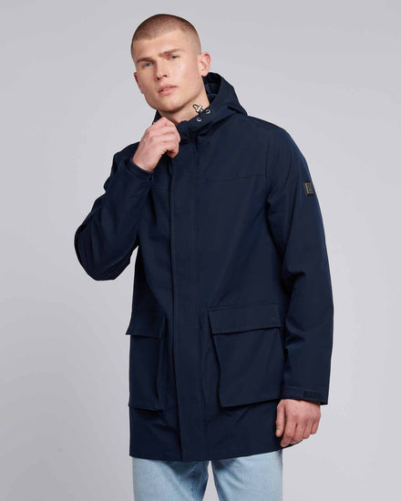 Mens Technical Summer Rain Mac in Dark Sapphire Navy