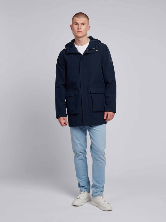 Mens Technical Summer Rain Mac in Dark Sapphire Navy