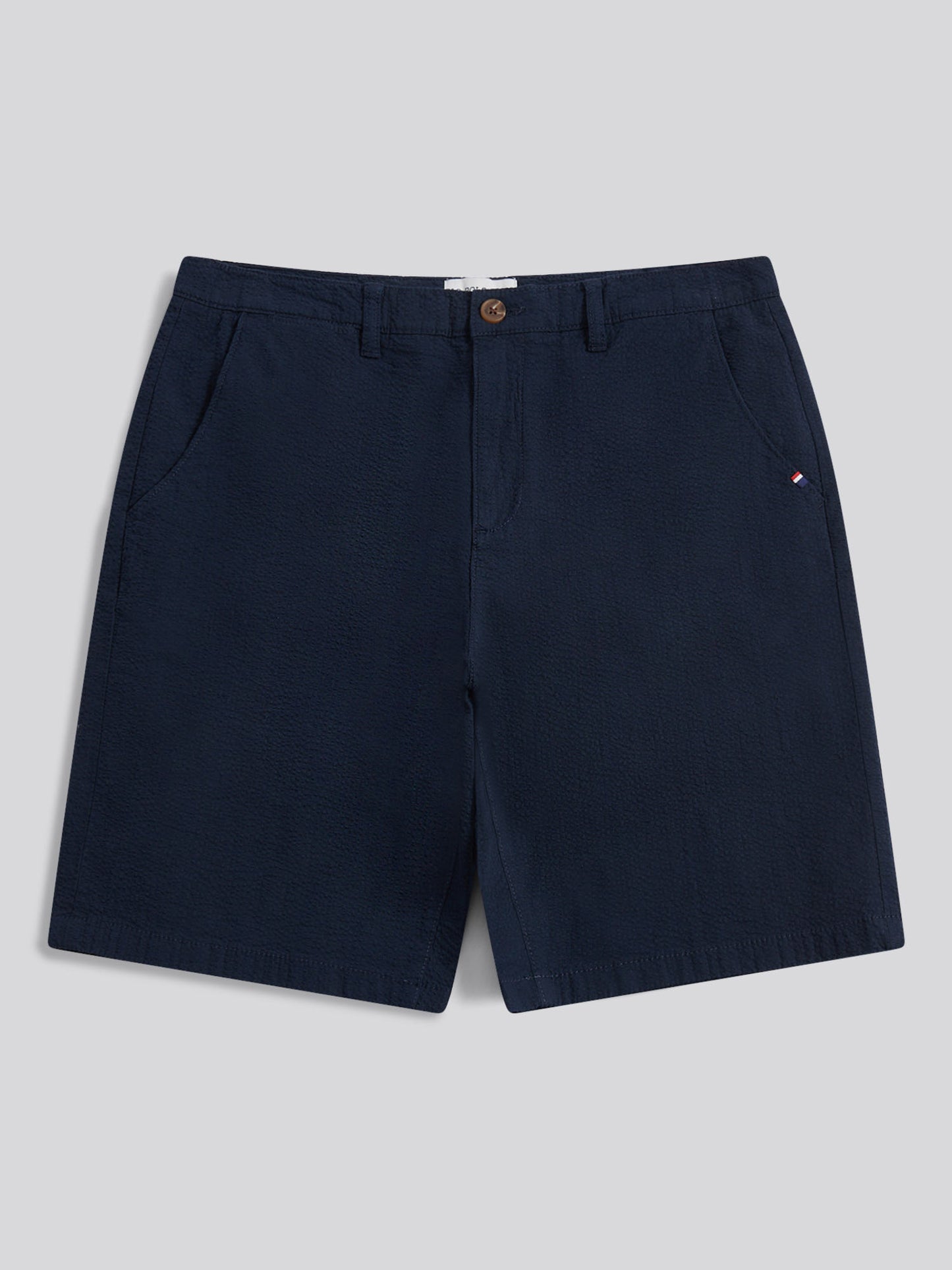 Mens Seersucker Chino Short Dark Sapphire Navy