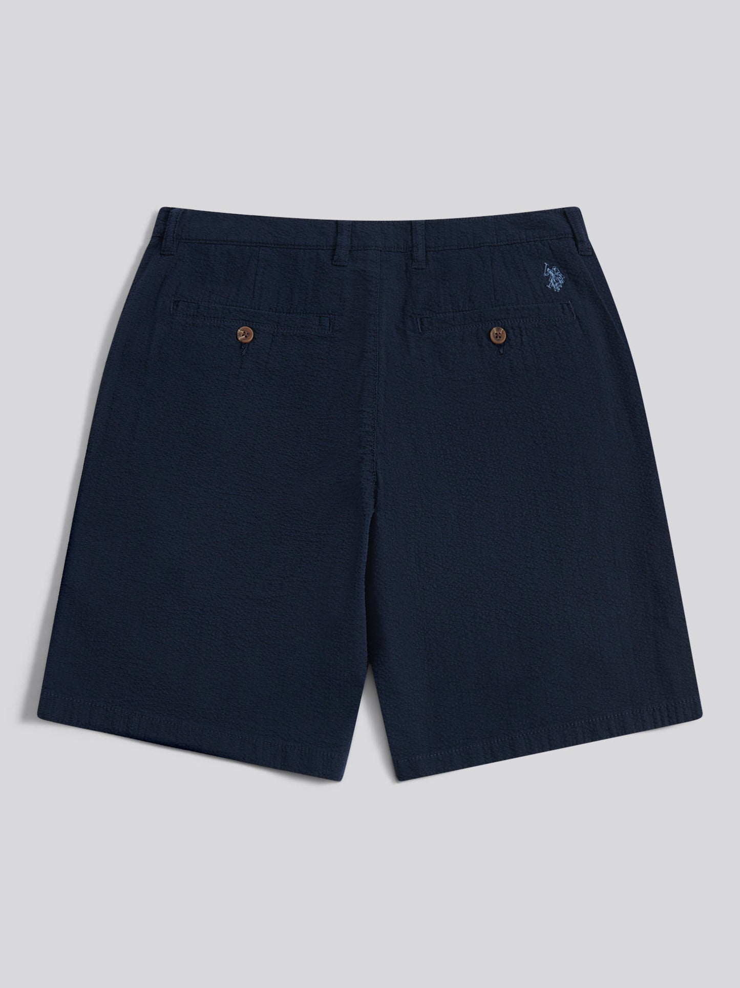 Mens Seersucker Chino Short Dark Sapphire Navy